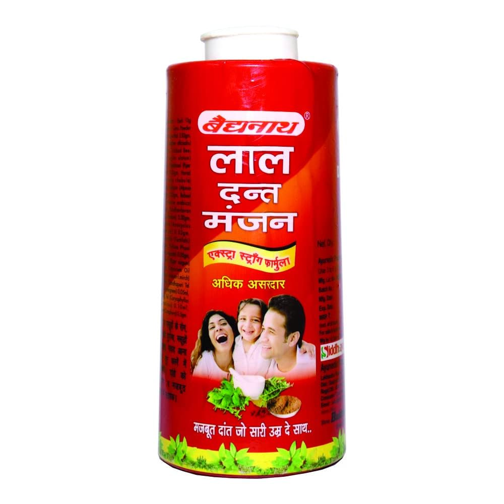 Baidyanath Asli Ayurved Lal Dant Manjan Powder 200g Pack for White Teeth Oral Care and Fresh Breath
