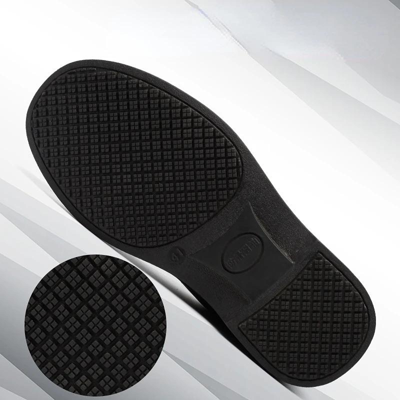 Móda Kuchařské boty Pánské Protiskluzové Vodotěsné a Olejivzdorné Kuchyňské Čistá Kůže Odolné proti Opotřebení Prodyšné Kuchyňské Boty Proti nárazu