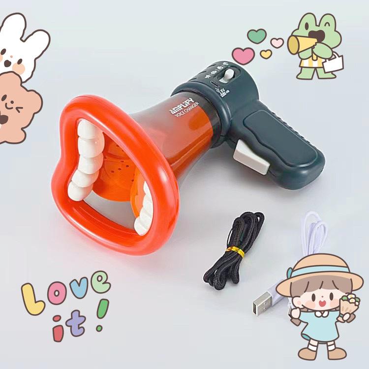USB Charging Children's Megaphone Voice Changer Toy with Recording Feature