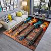 1Pc Electric Guitar Theme Printed Circular Carpet, Home Door Mat, Outdoor Travel Protection Carpet A2