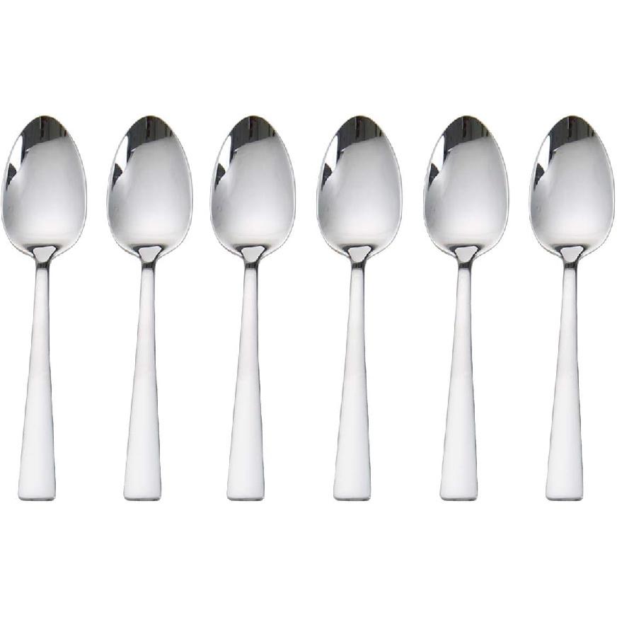 faderic 6-Piece Tea Spoons Dessert Coffee Spoons 18/0 Stainless Steel Spoon 6.29-Inch Silver