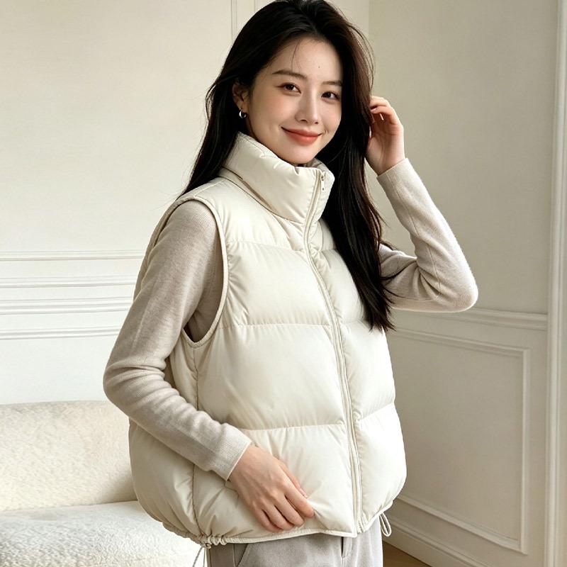 Puff Down Vest Women's New Couple Stand-up Collar Fashion Loose Casual Thickened Vest Jacket Tide