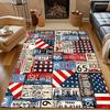 3D HD American Highway Sign Print Carpet Living Room Rug, Indoor Carpet for Bedroom Dining Room, Office Large Area Mat Gifts