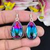 Bi-Color Tourmaline Gemstone 925 Sterling Silver Jewelry Earring 1.97" KG-1783