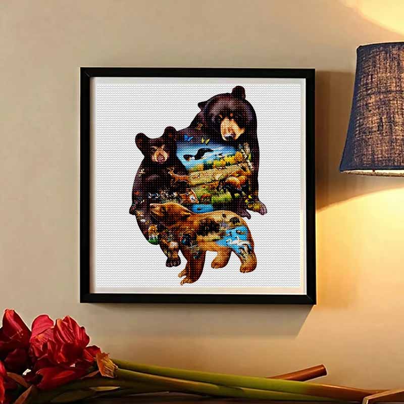 New Arrival 5D DIY Full Circle Diamond Painting "Bear" Embroidery Cross Stitch Home Decor Gift