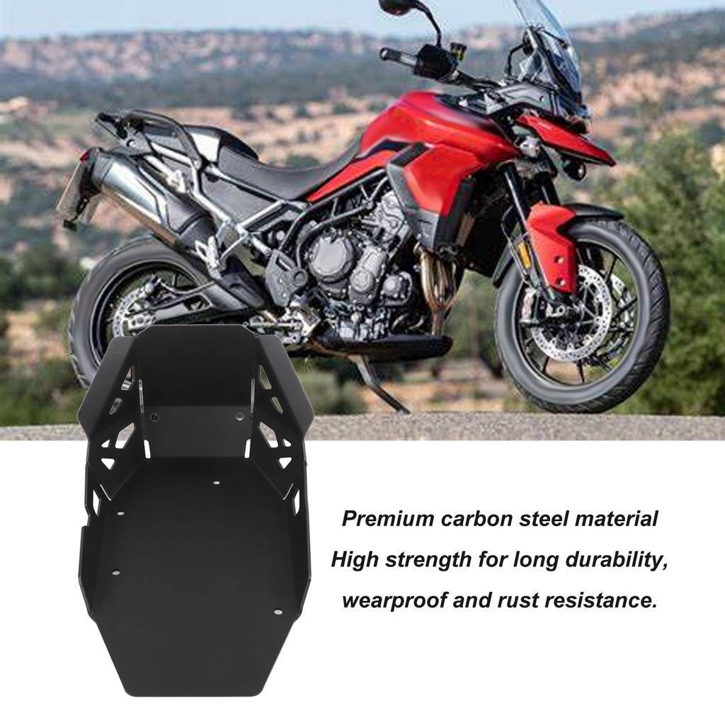 Motorcycle Engine Base Chassis Guard Skid Plate Protector Carbon Steel Replacement for Tiger 900 Rally GT 2020+(Black )