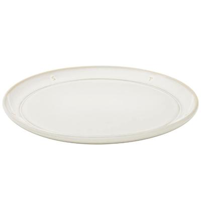 Staub Boussole Linie Keramik Hergestellt in Medium Japanische Boussole Linie Keramikteller Teller, 22cm, Off-White, Portugal, Teller, Mikrowellengeeignet [Offiziell