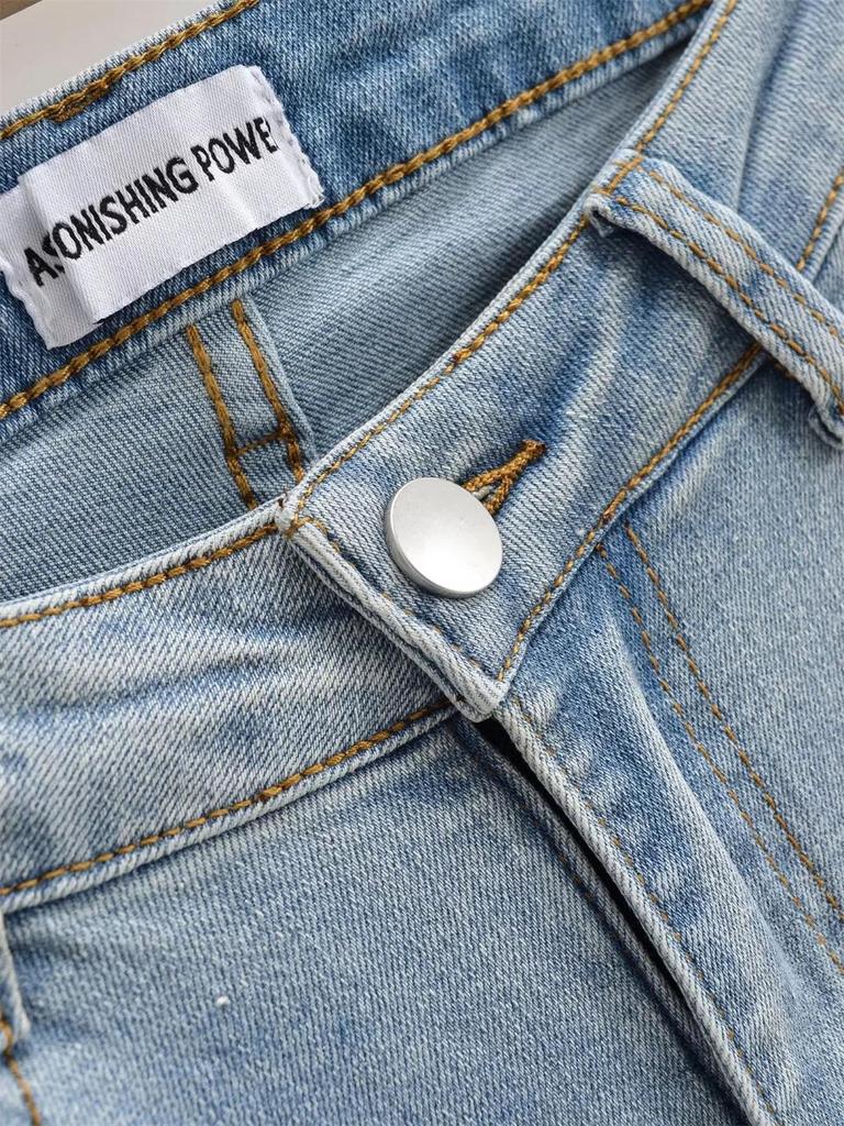Hot Girl Low-Rise Slimming Butt-Lift Micro-Flare Slim-Fit American Style Jeans
