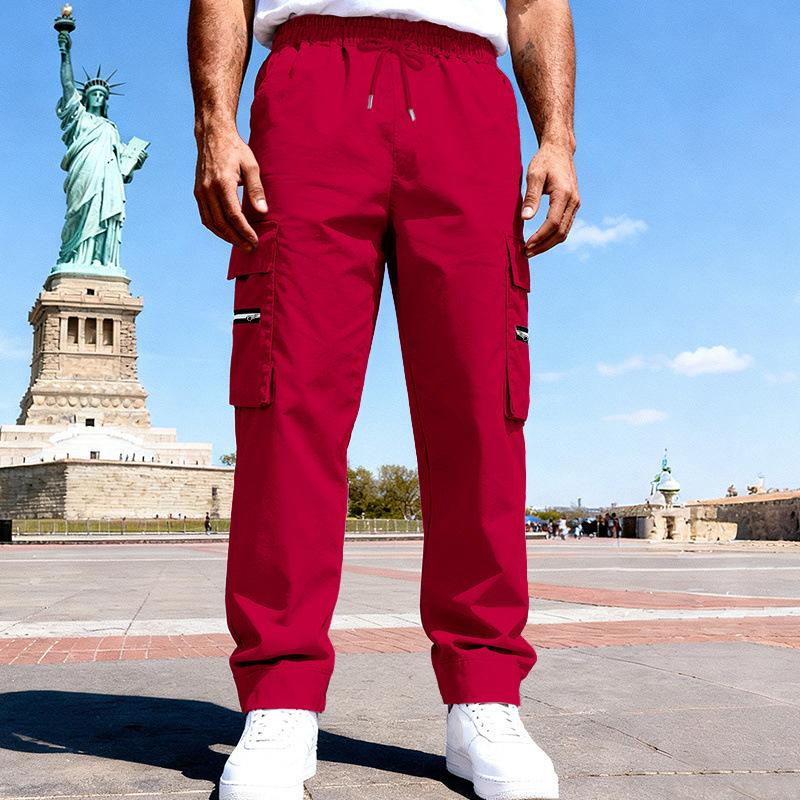 Spring and Autumn New Men's Casual Sports Outdoor Multi-Pocket Loose Street Overalls