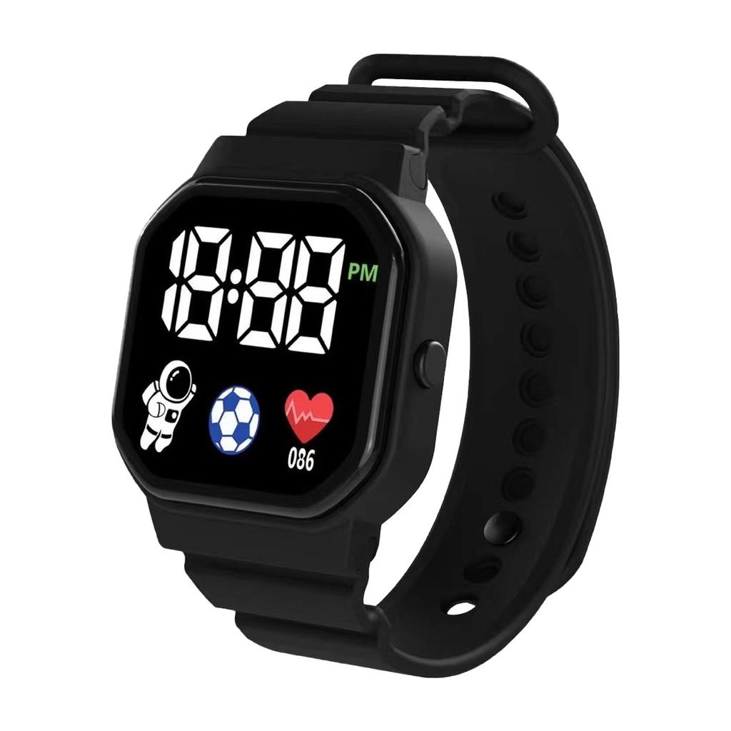 LED Digital Kids Watch Cartoon Sports Watches for Boys Girls Student Spaceman Silicone Strap Disposable Electronic Wristwatch
