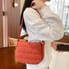 Simple Design Women's Nylon Padded Shoulder Bag Solid Color Lightweight Female Crossbody Bag Casual Quilted Phone Purse Handbags