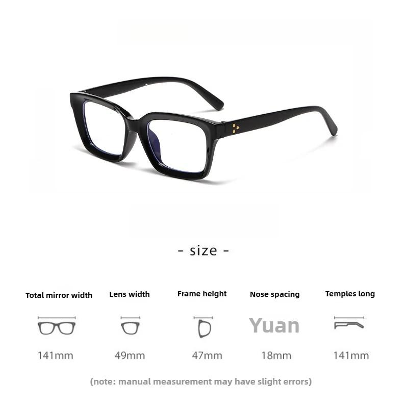 Neutral New Transparent Full Frame Ordinary Glasses Anti-blue Light Flat Glasses Fashionable Popular Large Frame Optical Glasses