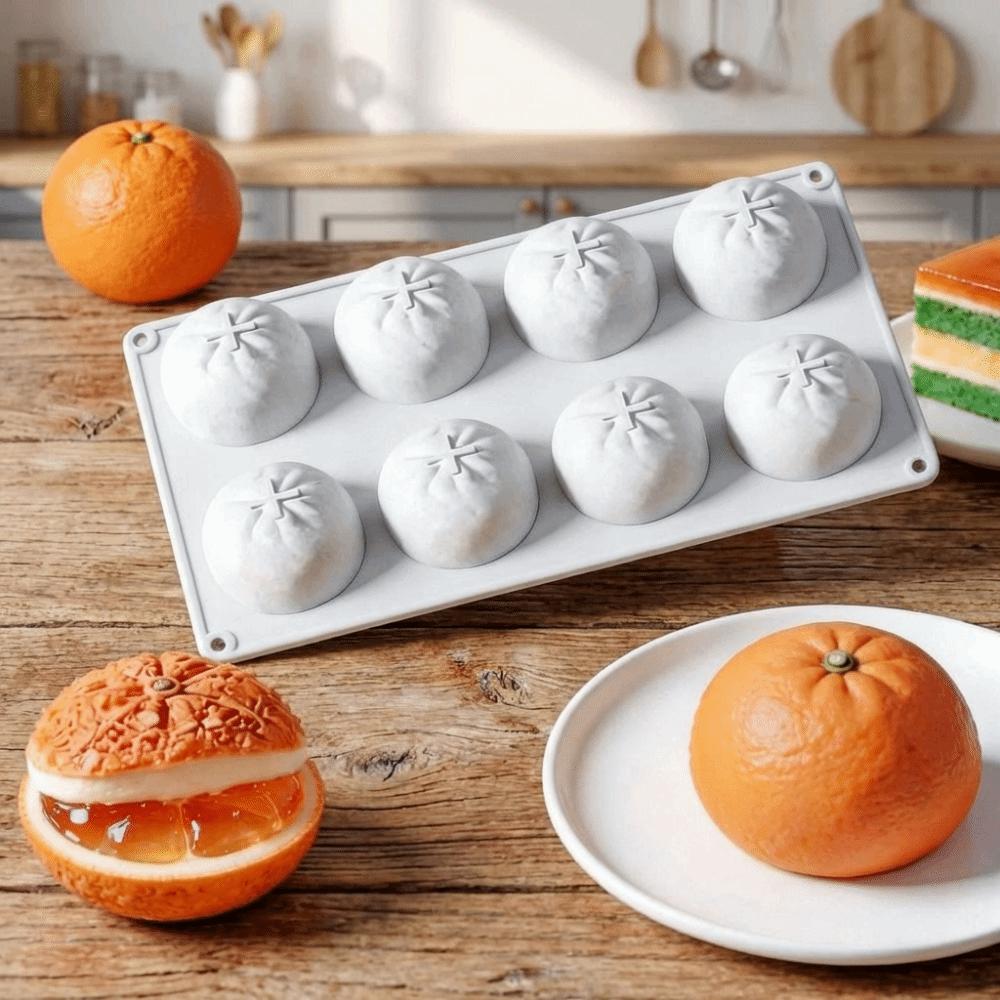 Reusable Orange Shape Cake Mold Non-stick 3D Silicone Mold  DIY Candle Making