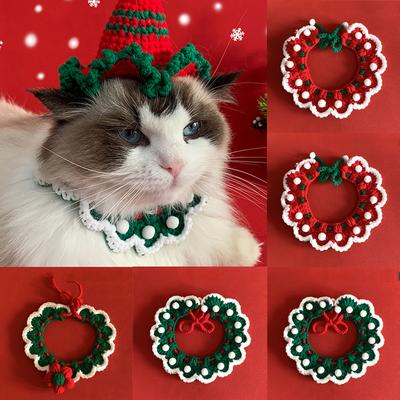 Pet Cute Dog Cat Knitted Woolen Collar Christmas Cute Accessories