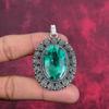 Malachite Pendant Handmade Gemstone Jewelry, 925 Solid Sterling Silver Pendant, Unique Design Jewelry Pendant
