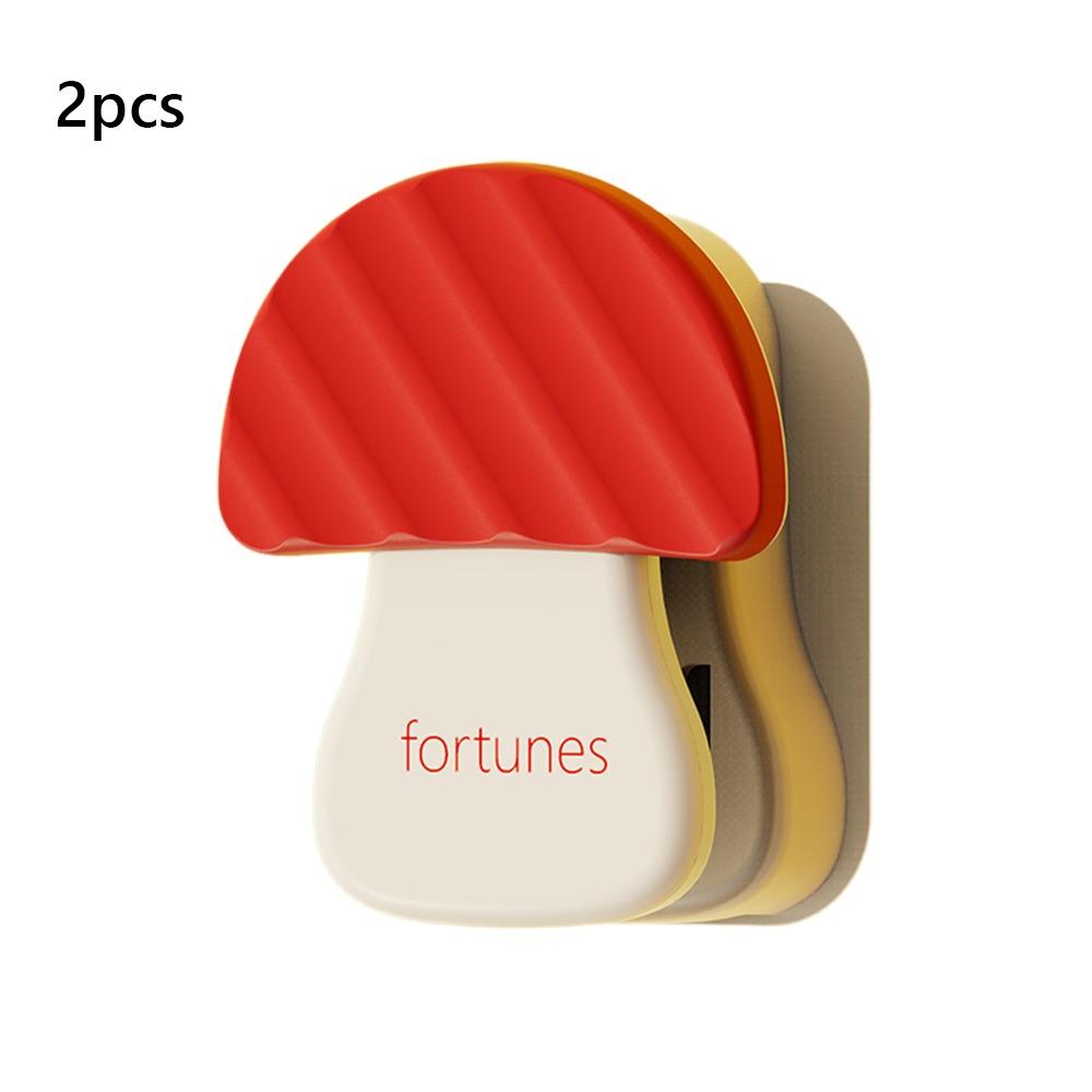 2pcs Non Perforated Mushroom Hook Pinball Design Multifunctional Storage Clip Mushroom Shape Self-adhesive Multifunctional Hook