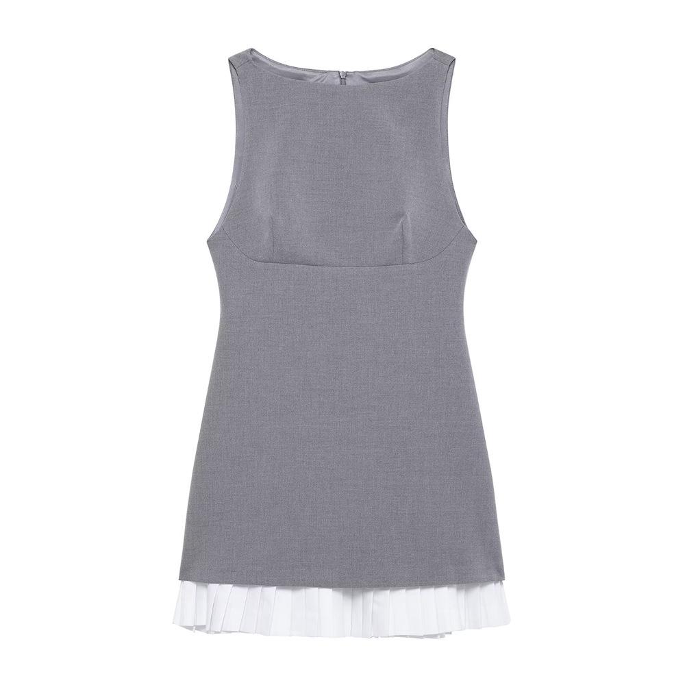 

2025 Spring Women’s Elegant Slim Fit Poplin Patchwork Dress Medium