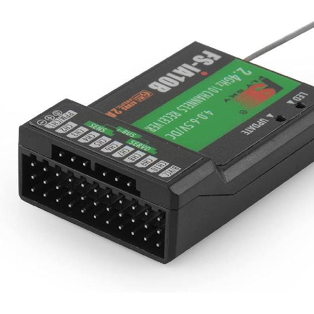 FLYSKY FS-iA10B Receiver 2.4G 10Channel PWM Output with PPM Compatible for FS I6 I10 I6S I6X Transmitter (iA10B)