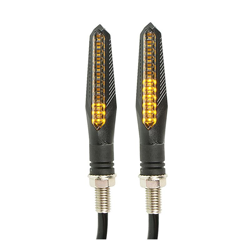 2pcs 12 LED Flowing Motorcycle Turn Signal Light Bendable Flashing Motorbike Indicator Blinker Moto Tail Signal Lamp For Harley