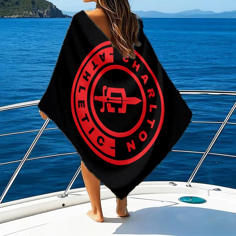 Football Charlton-Athletic Crest Beach Towel - Soft, Absorbent Microfiber, Lightweight, Ideal for The Beach, Parties, Travel, Camping Fan Gifts