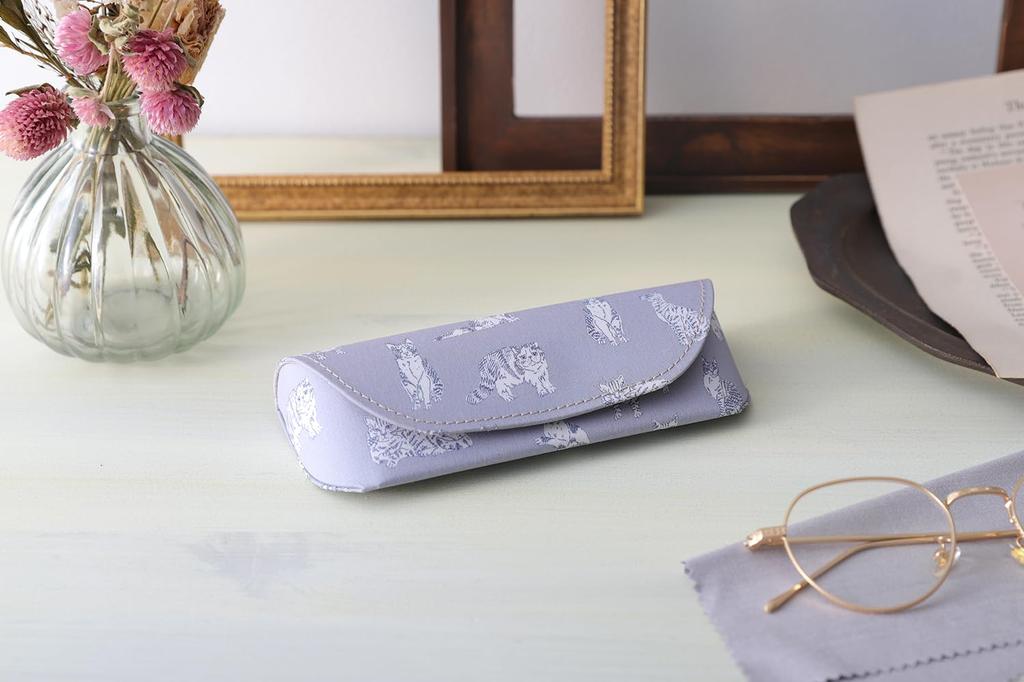 DDintex FLORET LONDON Eyeglass Case Light 16 x 6 x cm 02, Miao, Gray, 3.5 [Liberty Print]