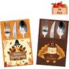 24PCS Thanksgiving Cutlery Holders Set Happy Thanksgiving Turkey Utensil Fall Utensil Holder Turkey Utensils Decor for Autumn Fall Harvest Party