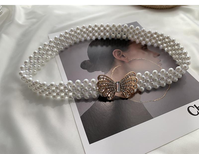 Stylish Korean Pearl Waist Chain For Women With Colorful Petals And Rhinestones