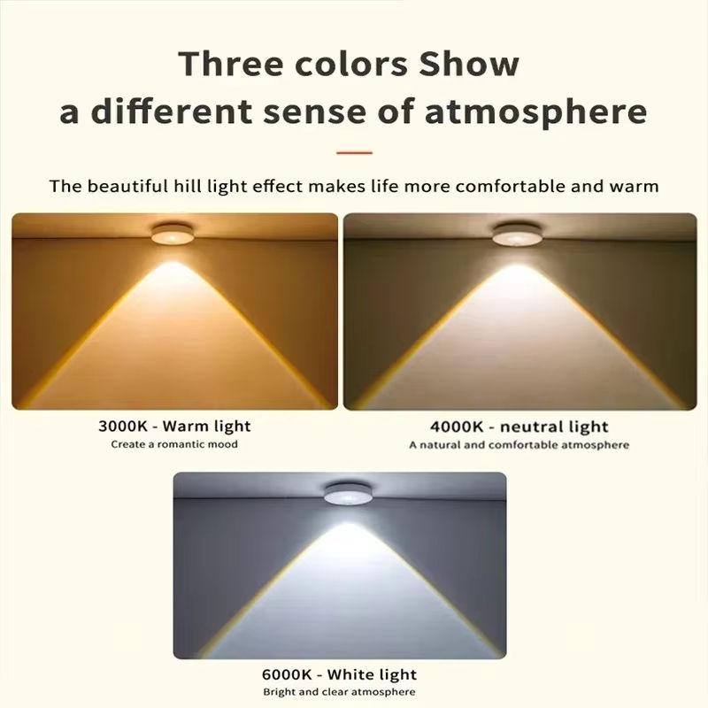 Luce Notturna LED 3 Colori Ricaricabile Type-C Telecomando Wireless Lampada Sottopensile per Cucina Armadio Camera da Letto