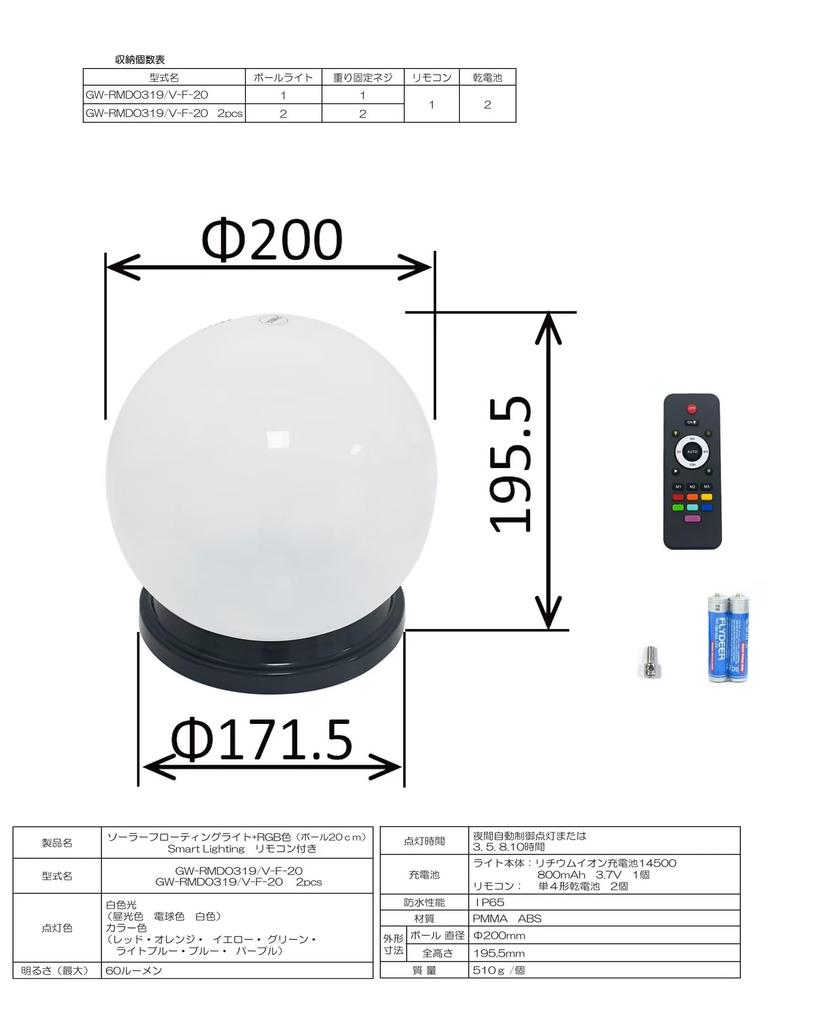 GWSOLAR Pool Ball 20cm 60lm Smart Stays On Until the Next Warm and Seven Color Options As a Decorative Light or Floating Ball No Wiring Waterproof To