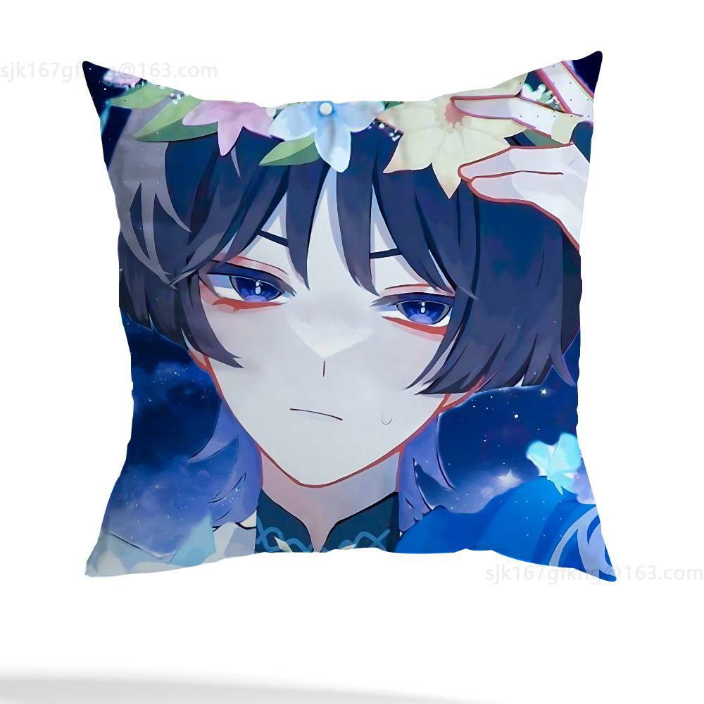 Genshin Impact Wanderer pillowcase casual style decoration, suitable for home decoration (excluding pillow core)
