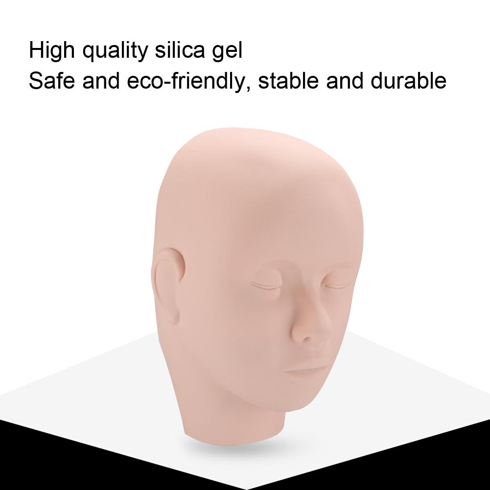Silicone Half Head Mannequin Tattoo Eyelash Grafting Makeup Painting Practice Skin