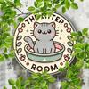 The Litter Room Cat Metal Sign Round 7.8x7.8 Inch Vintage Wall Decor for Bar Cafe Garage