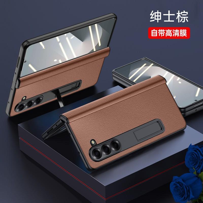 Premium Genuine Leather Flip Case Galaxy Z Fold6 With Hidden Kickstand Magnetic Drop Protection