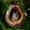 New Animal Christmas Ornaments 2D Flat Acrylic Bird Pendant Owl Squirrel Bunny  Pendant Christmas Tree Decoration Xmas Hanging