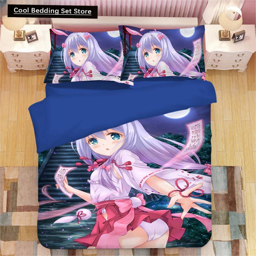 Kawaii Izumi Sagiri 3D Anime Druck Bettwäsche Set Bettbezüge Kissenbezüge Einteilige Bettdecke Bettwäschesets Bettwäsche Bettbezug