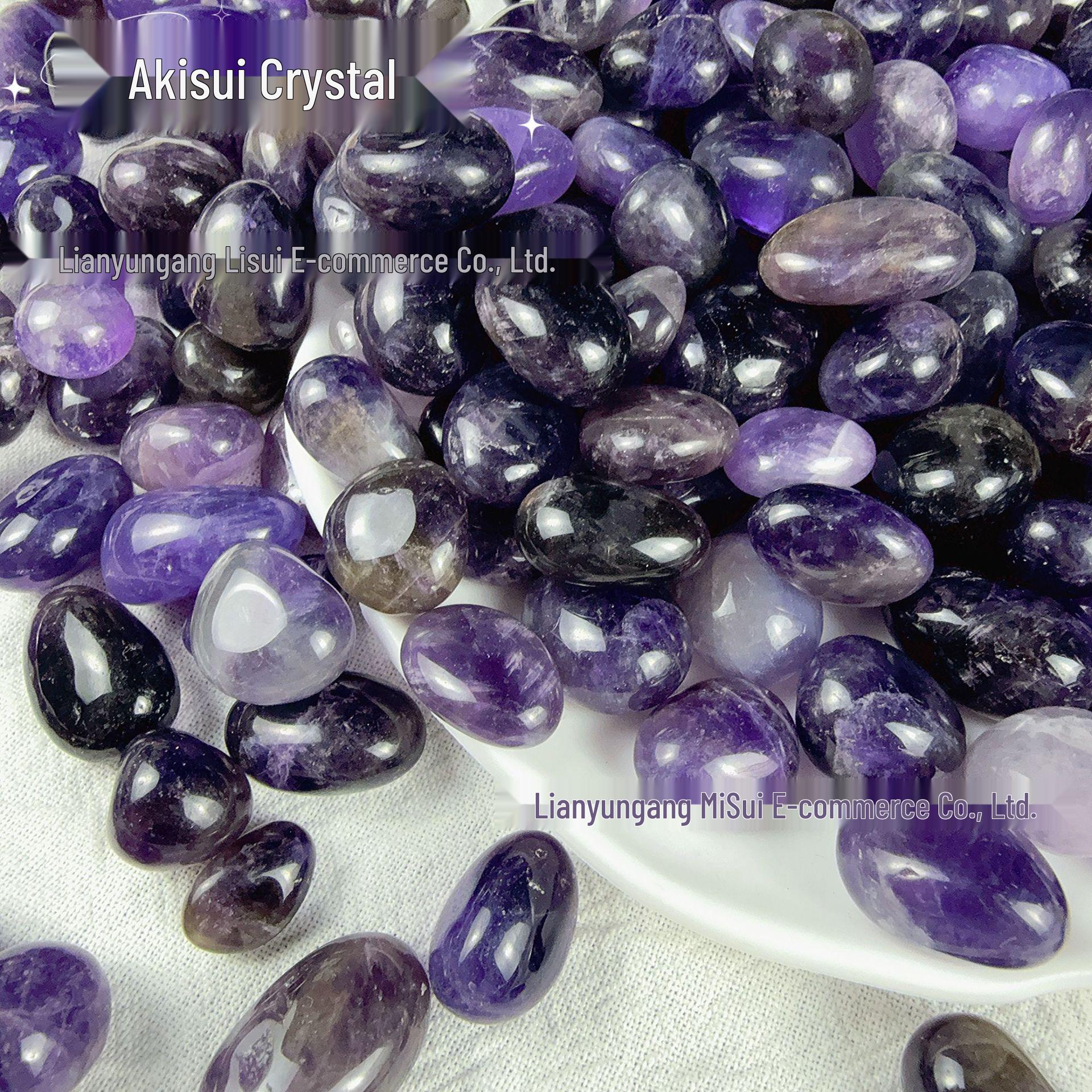 

Natural Brazilian Amethyst Crushed Stone for Fish Tanks and Flower Pots - Round, Smooth, Deep Purple Decorative Stones 1.5-2cm