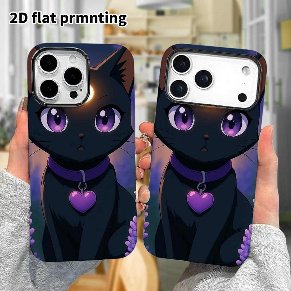 Phone Case: 2D flat Samsung Galaxy A34 A35 M05 M06 S20 S22 S21 FE Plus 5G protective case, magic black cat, perfect Christmas and Halloween holiday gi