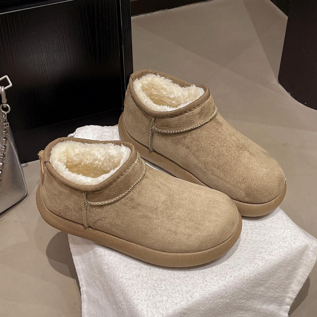 Winter Ugly Cute Big Head Snow Boots Women's New Thick-soled Thickened Velvet Warm and Comfortable Cotton Shoes In Autumn and Winter
