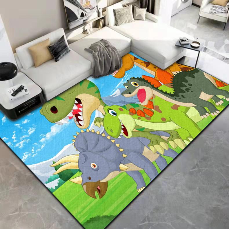 Cute Cartoon Little Dinosaur Printed Carpet Floor Mat  Carpets for Living Room Rugs for Bedroom Carpet for Children Customizable