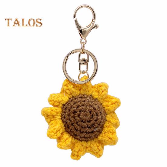 

Брелок Подвеска Вязание крючком Подсолнух Форма Брелок Декоративные Подвески Сумки Телефоны Автомобили Аксессуары светло-желтого