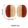 Vintage Styles Brown Amber Resin Splices Earrings for Women Autumn And Winter Sturdy Alloy Jewelry Trend Casual Wear