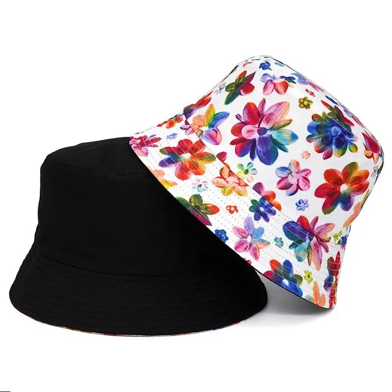 Spring and Summer Cotton Print Bucket Hat Fisherman Hat Outdoor Travel Sun Cap For Men And Women 180