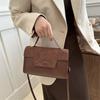 Chic Small Square Bag For Women In Black Brown Khaki Unique Stylish Design