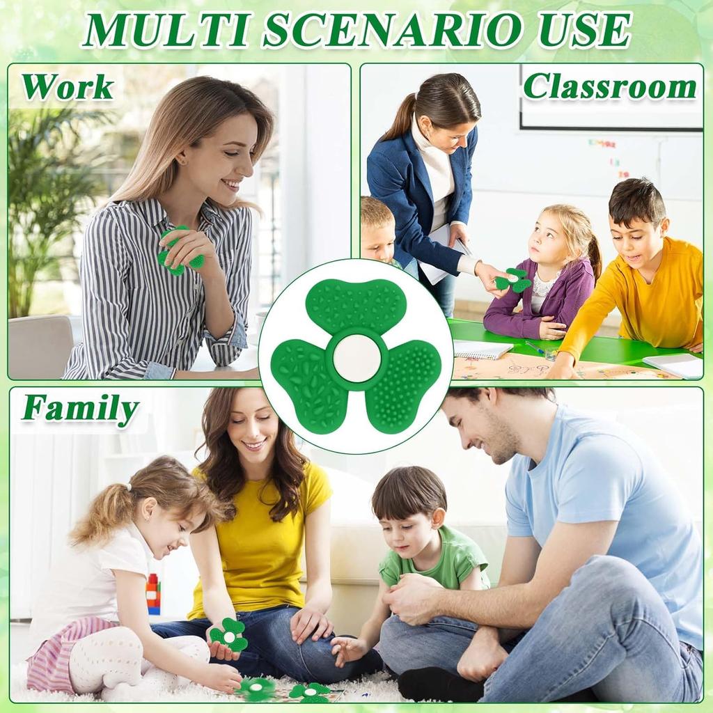 Clover Pocket Sized Sensory Fidget Toy Pressure Reducing Rotator with Textured Grip Kids Adult Anxiety Relief Desktop Gift