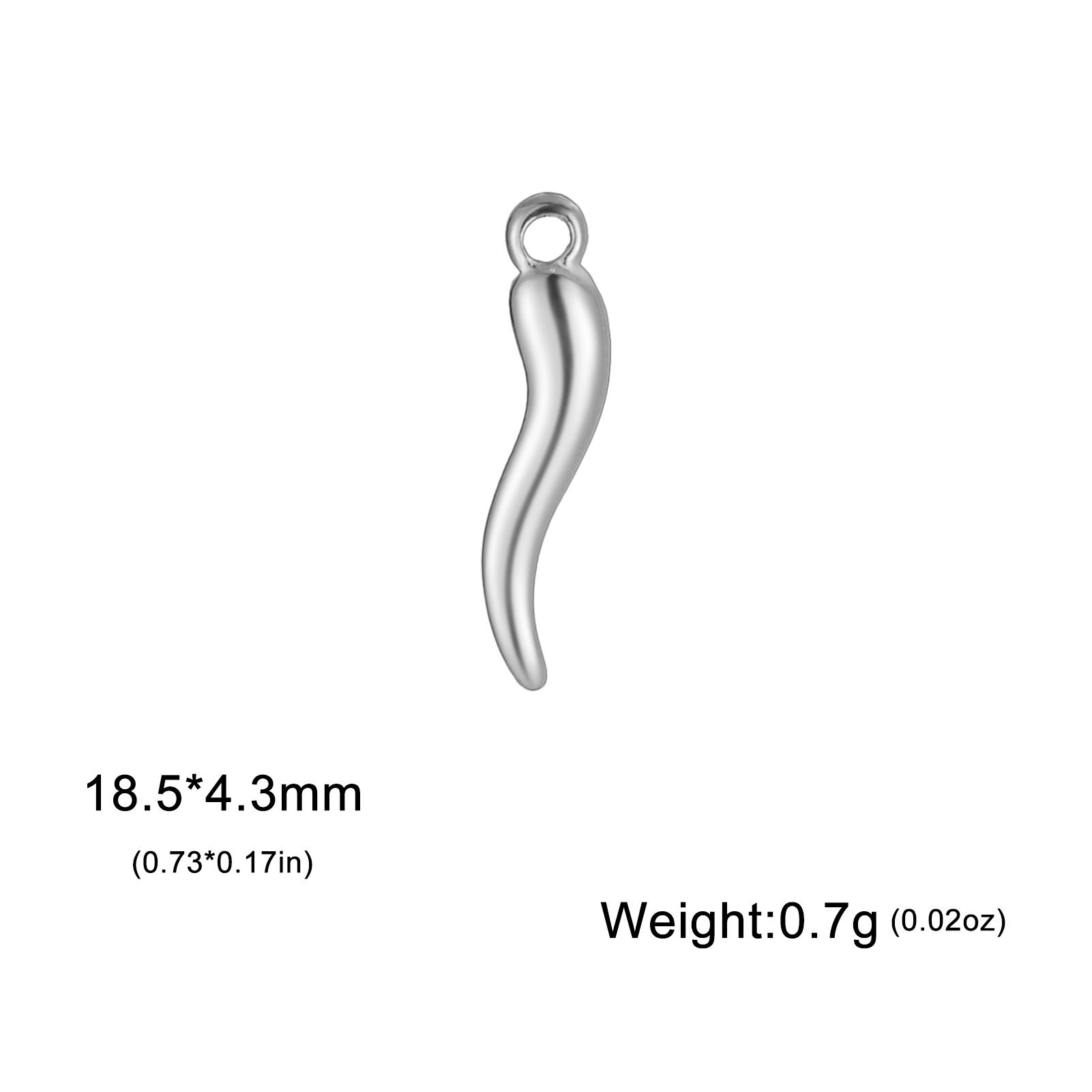 

Teamer 5pcs Italian Horn Stainless Steel Charms for Jewelry Making DIY Good Luck Love Friendship Symbol Pendant Wholesale New