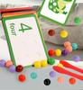 Montessori Clamping Beads: Number & Color Matching Wooden Puzzle Toy for Kids