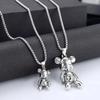 New Simple Niche Creative Trend Movable Bear Pendant Necklace Hip Hop Men and Women Punk Couple Sweater Chain Female GiftJewelry