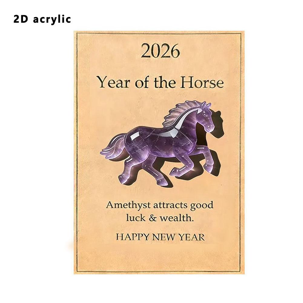 Lucky Crystal Horse Acrylic Decor Green Aventurine Zodiac Ornament Horse Year Gift Fortune Prosperity Desk Decoration Display