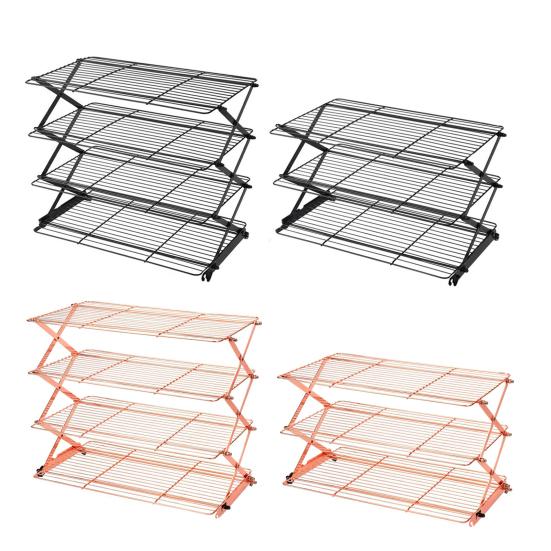 3/4 Katlı Katlanabilir Soğutma Rafı Katlanabilir Ayarlanabilir İstiflenebilir Tasarım Yapışmaz Kaplamalı Metal Soğutma Rafı Kekler Pişirme Mutfak Aleti