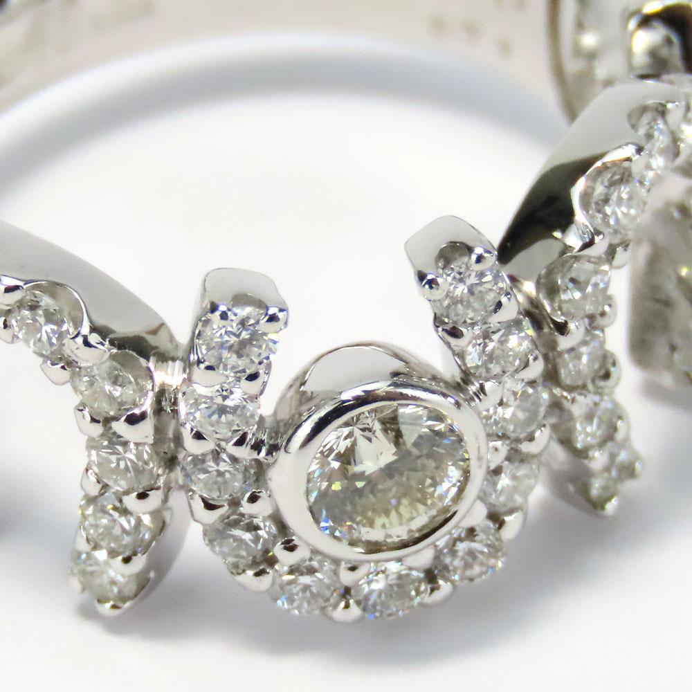 Used no brand Ring Round Modified Brilliant EU#53.5 Pt900Platinum/diamond 7.6g Platinum around 13.5